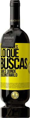 49,95 € Envío gratis | Vino Tinto Edición Premium MBS® Reserva Cuando sabes lo que buscas, sabes dónde encontrarlo Etiqueta Amarilla. Etiqueta personalizable Reserva 12 Meses Cosecha 2016 Tempranillo