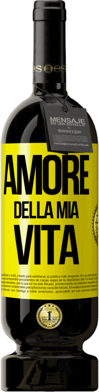 49,95 € Spedizione Gratuita | Vino rosso Edizione Premium MBS® Riserva Amore della mia vita Etichetta Gialla. Etichetta personalizzabile Riserva 12 Mesi Raccogliere 2016 Tempranillo