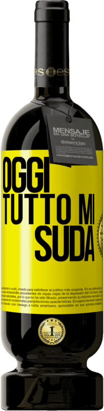 49,95 € Spedizione Gratuita | Vino rosso Edizione Premium MBS® Riserva Oggi tutto mi suda Etichetta Gialla. Etichetta personalizzabile Riserva 12 Mesi Raccogliere 2014 Tempranillo