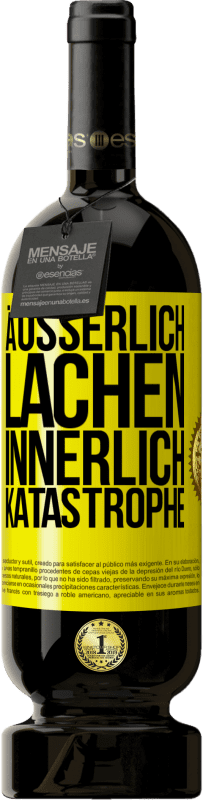 49,95 € Kostenloser Versand | Rotwein Premium Ausgabe MBS® Reserve Äußerlich Lachen, innerlich Katastrophe Gelbes Etikett. Anpassbares Etikett Reserve 12 Monate Ernte 2016 Tempranillo