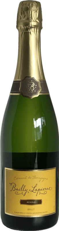 28,95 € Envío gratis | Espumoso Blanco Bailly-Lapierre Brut Reserva A.O.C. Crémant de Bourgogne Borgoña Francia Pinot Negro, Gamay, Chardonnay, Aligoté 75 cl