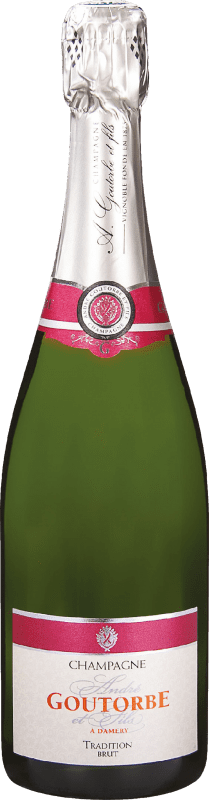 54,95 € 免费送货 | 白起泡酒 André Goutorbe Brut — 起泡酒 干型 传统 A.O.C. Champagne 香槟酒 法国 Pinot Noir — 黑皮诺, Chardonnay — 莎当妮, Pinot Meunier — 黑皮诺·莫尼耶 75 cl
