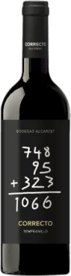 6,95 € Spedizione Gratuita | Vino Rosso Alcardet Correcto I.G.P. Vino de la Tierra de Castilla Castilla-La Mancha Spagna Tempranillo 75 cl
