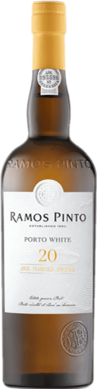 89,95 € 免费送货 | 加强葡萄酒 Ramos Pinto Port Tawny — 茶色波特, White — 白色的 I.G. Porto 波尔图 葡萄牙 20 岁 75 cl