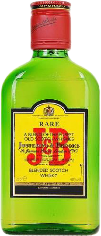 7,95 € Envio grátis | Whisky Blended J&B Escócia Reino Unido Garrafinha Pequena 20 cl