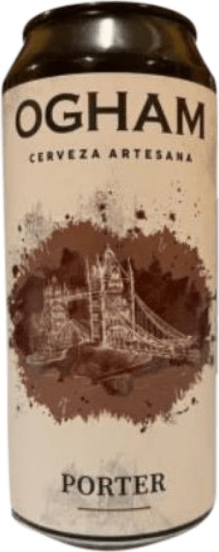 4,95 € Envio grátis | Cerveja Ogham Porter Artesanal Argentina Lata Medium 50 cl