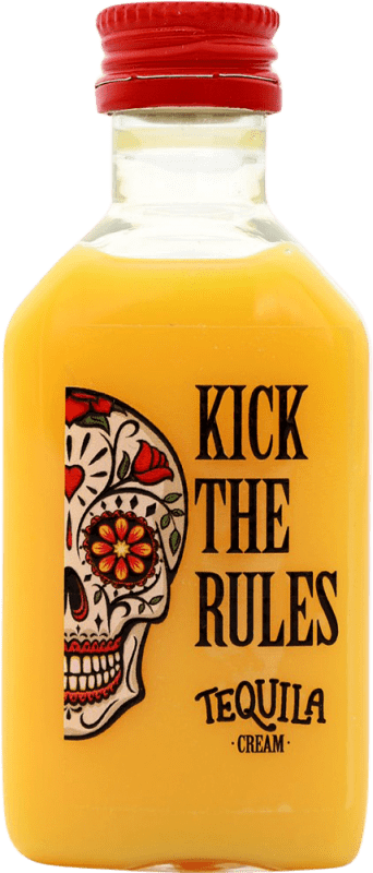 3,95 € Envio grátis | Creme de Licor Lasil Kick The Rules Espanha Garrafinha Miniatura 5 cl Mango — Manga, Tequila