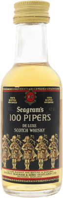 8,95 € Spedizione Gratuita | Whisky Blended Seagram's 100 Pipers stati Uniti Bottiglietta Mignon 5 cl
