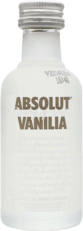 6,95 € 送料無料 | ウォッカ Absolut スウェーデン ミニチュアボトル 5 cl Vanilla — バニラ