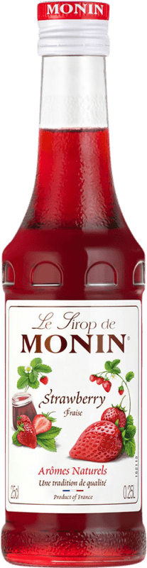 9,95 € Envio grátis | Xarope para Cocktail Monin França Garrafinha 25 cl Strawberry — Morango