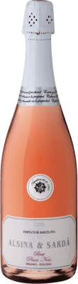 13,95 € 免费送货 | 桃红起泡酒 Alsina & Sardà Brut — 起泡酒 干型 D.O. Cava 加泰罗尼亚 西班牙 Pinot Noir — 黑皮诺 75 cl