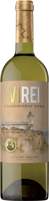 22,95 € Envío gratis | Vino Blanco Vi Rei Seco Roble D.O. Pla i Llevant Islas Baleares España Chardonnay 75 cl Vegano