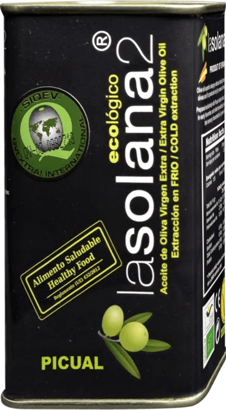 14,95 € Free Shipping | Olive Oil David y Adrián Lasolana2 EVOO Extra Virgin Almería Spain Picual Eco — Organic Can 25 cl