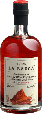 16,95 € 免费送货 | 橄榄油 Norte Extremeña Finca La Barca y de La Vera 传统, Condimento — 调味品, EVOO 特级初榨 Cáceres 西班牙 Arbequina — 阿贝基纳 小瓶装 20 cl 玻璃 Spicy — 辛辣, Pimentón — 红椒粉