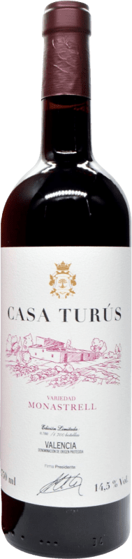 57,95 € 免费送货 | 红葡萄酒 Dominios de MGP Casa Turús D.O. Valencia 巴伦西亚社区 西班牙 Monastrell — 莫纳斯特雷尔 75 cl