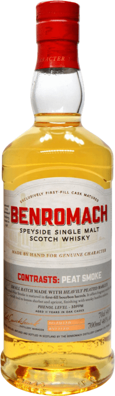 58,95 € 免费送货 | 单一麦芽威士忌 Benromach Contrasts Bourbon Cask Finish — 橡木桶陈酿收尾, Peated — 烟熏 英国 70 cl