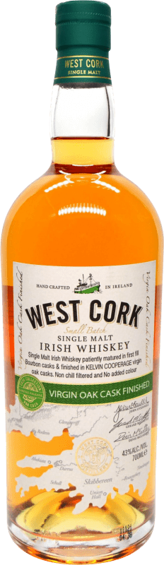 33,95 € Бесплатная доставка | Односолодовый виски West Cork Virgin Oak Cask Finish — Выдержка в дубовой бочке Ирландия 70 cl