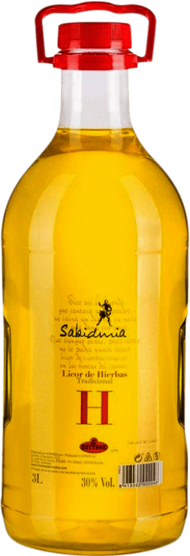 37,95 € Envío gratis | Orujo Aguardiente Sabiduria España Botella Especial 3 L