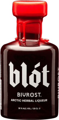 36,95 € Envío gratis | Licor de Hierbas Aurora Blot Noruega Botellín 20 cl