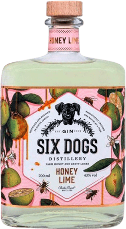 67,95 € 送料無料 | ジン Six Dogs 南アフリカ 70 cl Lime — ライム, Honey — ハチミツ