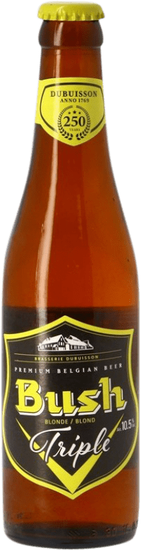 3,95 € Kostenloser Versand | Bier Dubuisson Bush Triple Malt Valonia Belgien Drittelliterflasche 33 cl