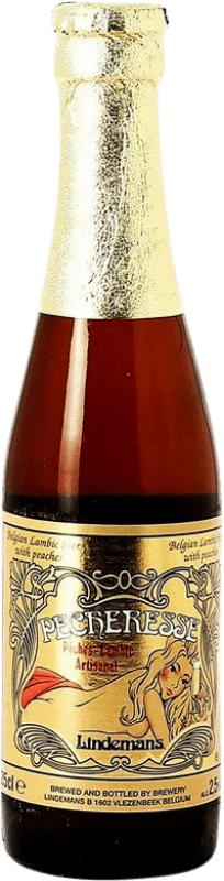 3,95 € 送料無料 | ビール Lindemans Brabante ベルギー 小瓶 25 cl Pêche — ピーチ