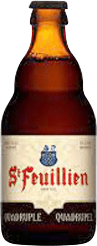 3,95 € 免费送货 | 啤酒 Saint Feuillien Quadruple Malt — 四麦芽 Valonia 比利时 三分之一升瓶 33 cl