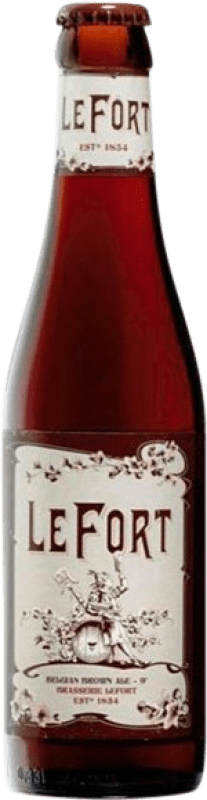 2,95 € Kostenloser Versand | Bier Omer Vander Ghinste Lefort Dark Ale — Dunkel Flandes Belgien Drittelliterflasche 33 cl