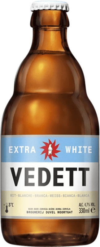 2,95 € 免费送货 | 啤酒 Duvel Moortgat Vedett Extra — 特级, Blanche — 白啤酒 Flandes 比利时 三分之一升瓶 33 cl