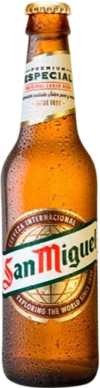1,95 € Free Shipping | Beer San Miguel Madrid's community Spain Third-Liter Bottle 33 cl