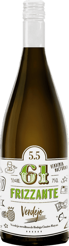 6,95 € Kostenloser Versand | Weißwein Cuatro Rayas 61 Frizzante — Perlwein Spanien Verdejo 75 cl
