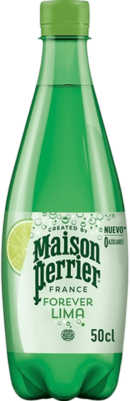 48,95 € Envio grátis | Caixa de 24 unidades Água Nestle Waters Perrier Com Gás França Garrafa Medium 50 cl Lima