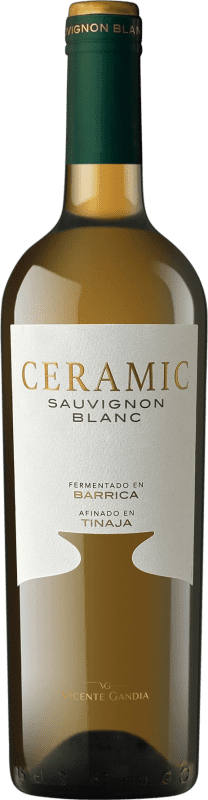 33,95 € Envío gratis | Vino Blanco Vicente Gandía Ceramic España Sauvignon Botella Magnum 1,5 L