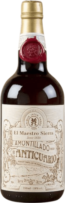 167,95 € Бесплатная доставка | Белое вино Maestro Sierra Anticuario Amontillado — Амонтиладо D.O. Jerez-Xérès-Sherry Андалусия Испания Palomino Fino Полубутылка 37 cl