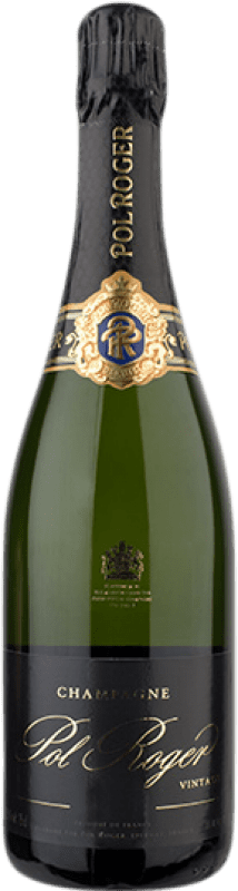 187,95 € Бесплатная доставка | Белое игристое вино Pol Roger Brut — брют Vintage A.O.C. Champagne шампанское Франция Pinot Noir — Пино Нуар, Chardonnay — Шардоне Бутылка Магнум 1,5 L