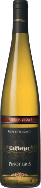 19,95 € Spedizione Gratuita | Vino Bianco Wolfberger Semiseco — Semisecco VV Vieilles Vignes — Vigne Vecchie A.O.C. Alsace Alsazia Francia Pinot Grigio 75 cl
