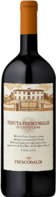 75,95 € 免费送货 | 红葡萄酒 Marchesi de' Frescobaldi Castiglioni Trocken — 干型 I.G.T. Toscana 托斯卡纳 意大利 Merlot — 梅洛, Cabernet Sauvignon — 赤霞珠, Sangiovese — 桑娇维塞, Cabernet Franc — 品丽珠 大瓶 — Magnum 1,5 L