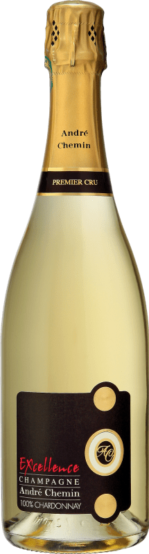 58,95 € Spedizione Gratuita | Spumante Bianco André Chemin Excellence Brut 1er Premier Cru A.O.C. Champagne champagne Francia Chardonnay 75 cl