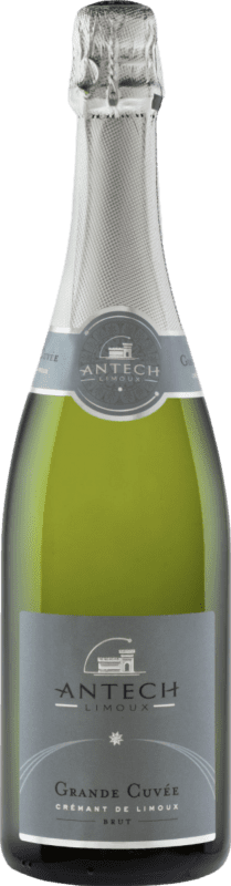 22,95 € Envio grátis | Espumante Branco Antech Brut — Bruto Grande Cuvée A.O.C. Crémant de Limoux Languedoc França Chardonnay, Chenin, Mauzac 75 cl