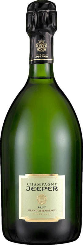 72,95 € 免费送货 | 白起泡酒 Jeeper Grand Assemblage Brut — 起泡酒 干型 A.O.C. Champagne 香槟酒 法国 Pinot Noir — 黑皮诺, Chardonnay — 莎当妮, Pinot Meunier — 黑皮诺·莫尼耶 75 cl