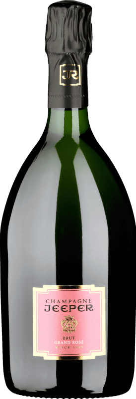 91,95 € 免费送货 | 桃红起泡酒 Jeeper Grand Brut — 起泡酒 干型 Rosé — 桃红葡萄酒 A.O.C. Champagne 香槟酒 法国 Pinot Noir — 黑皮诺, Chardonnay — 莎当妮 75 cl