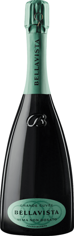 62,95 € Бесплатная доставка | Белое игристое вино Bellavista Alma Zéro Dosage — Brut Nature — Зеро Дозаж Grande Cuvée D.O.C.G. Franciacorta Ломбардии Италия Pinot Noir — Пино Нуар, Chardonnay — Шардоне 75 cl