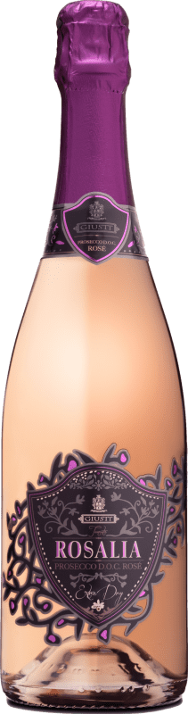 15,95 € Spedizione Gratuita | Spumante Rosato Giusti Rosalia Extra Dry — Extra Secco Rosé — Rosato D.O.C. Prosecco Veneto Italia Glera 75 cl