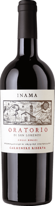 119,95 € Envio grátis | Vinho Tinto Inama Oratorio San Lorenzo I.G.T. Veneto Vêneto Itália Carmenère Organic — Bio 75 cl