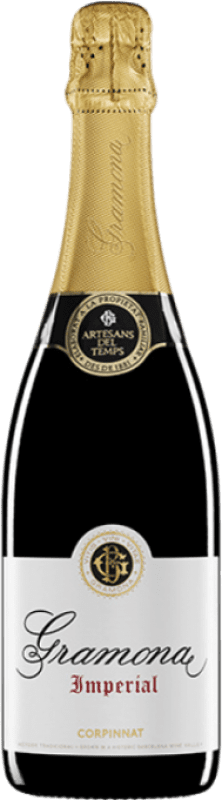 42,95 € Бесплатная доставка | Белое игристое вино Gramona Brut — брют Imperial — Имперский Corpinnat Каталония Испания Macabeo — Макабео, Xarel·lo — Шарелло, Chardonnay — Шардоне, Parellada — Парельяда 75 cl