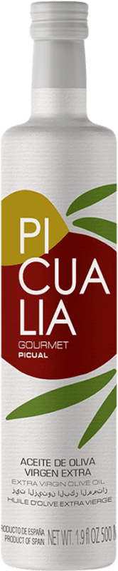 13,95 € Kostenloser Versand | Olivenöl Picualia Gourmet E-NOL Extra Nativ Jaén Spanien Picual Medium-Flasche 50 cl