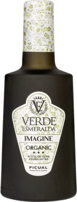 242,95 € Envío gratis | Caja de 12 unidades Aceite de Oliva Verde Esmeralda Imagine Organic Jaén España Picual Botellín 25 cl