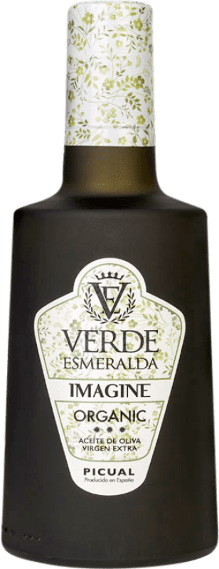 242,95 € Free Shipping | 12 units box Olive Oil Verde Esmeralda Imagine EVOO Extra Virgin Jaén Spain Picual Organic — Eco Small Bottle 25 cl