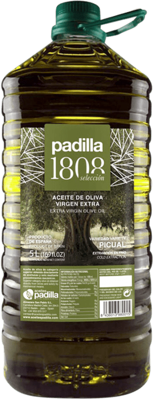 55,95 € 免费送货 | 橄榄油 Padilla 1808 甄选, EVOO 特级初榨 Jaén 西班牙 Picual — 皮夸尔 塑料桶 5 L PET — 塑料