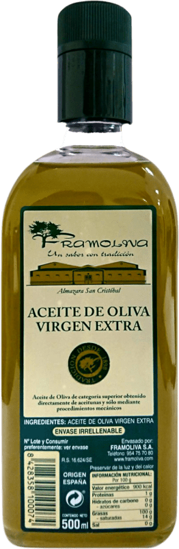 6,95 € Envio grátis | Azeite de Oliva San Cristóbal Framoliva AOVE Virgem Extra Sevilla Espanha Garrafa Medium 50 cl
